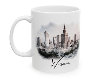 Warschau koffiemok, Poolse koffiemok, mok Warschau, Pools cadeau, Poolse koffiekop, Poolse thee, patriottische mok, Poolse steden, 11oz, 15oz