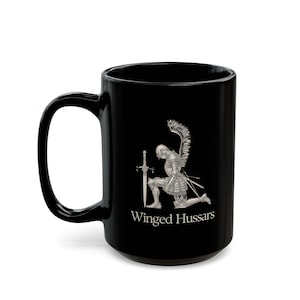 Winged Hussar Black Coffee Mug, Patriotic Polish Coffee Mug, Angels of Death, Jan III Sobieski, Battle of Vienna, Polish Pride, Polish Gift