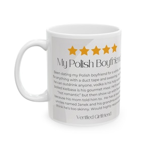 Polish Boyfriend 5-Star Review Coffee Mug, Funny Polish Coffee Mug, Polish Culture & Humor, Best Coffee Mug, Polish Gift, Just Because Gift