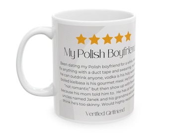 Poolse vriend 5-sterrenrecensie koffiemok, grappige Poolse koffiemok, Poolse cultuur en humor, beste koffiemok, Pools cadeau, gewoon omdat cadeau