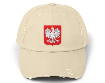 Verontruste pet Poolse adelaar, Polska Pride-hoed, patriottisch Pools embleem, Poolse wortelpet, Polska-pet, Poolse cultuur, pet adelaar, Poolse pet