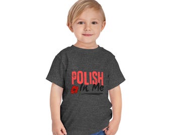 Polish In Me peuter T-shirt, Polska Pride-shirt, patriottische Poolse peuterkleding, Polen erfgoed, maten 2T-5T, Poolse cultuur