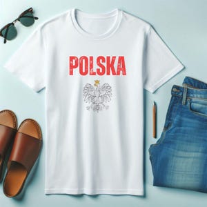 Polska T-Shirt, Polish Eagle in Red, Polish Pride Shirt, Unisex Sizes S-3XL, Heritage Poland Tee, Polska Pride, Polish Culture Apparel