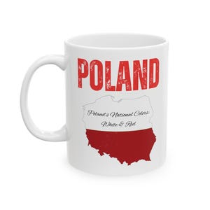 Poland Coffee Mug National Colors, Polish Coffee Mug, Polska Colors, Polish Eagle, POLAND Print, Polish Pride, Polska Gift, Polska Mug