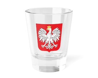 Bicchierino da shot con stemma polacco da 1,5 once, aquila polacca, idea regalo polacca, aquila polacca, piccolo bicchiere con stemma polacco, souvenir polacco unico, orgoglio polacco