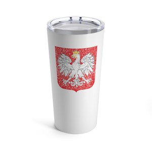 Copo Polish Crest 20oz, Polska Eagle Design, Copos Poloneses, Copo Durável, Polish Pride, Copo de Aço Inoxidável, Polska Gift