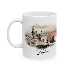 Cracow Coffee Mug, Polish Coffee Mug, Kraków Mug, Polish Gift, Polish Coffee Cup, Polish Tea, Patriotic Mug, Polish Cities, 11oz, 15oz