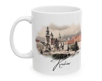 Koffiemok Krakau, Poolse koffiemok, mok Krakau, Pools cadeau, Poolse koffiekop, Poolse thee, patriottische mok, Poolse steden, 11oz, 15oz