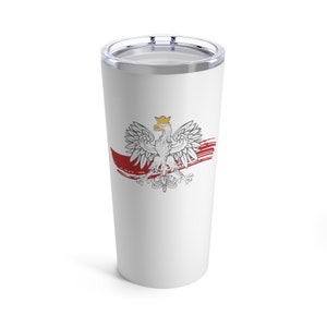 Copo Polish Eagle 20oz, Design Polska Eagle, Caneca de viagem polonesa, Copo Polska, Presente polonês, Copo Poland Eagle, Copo Polska Drinkware