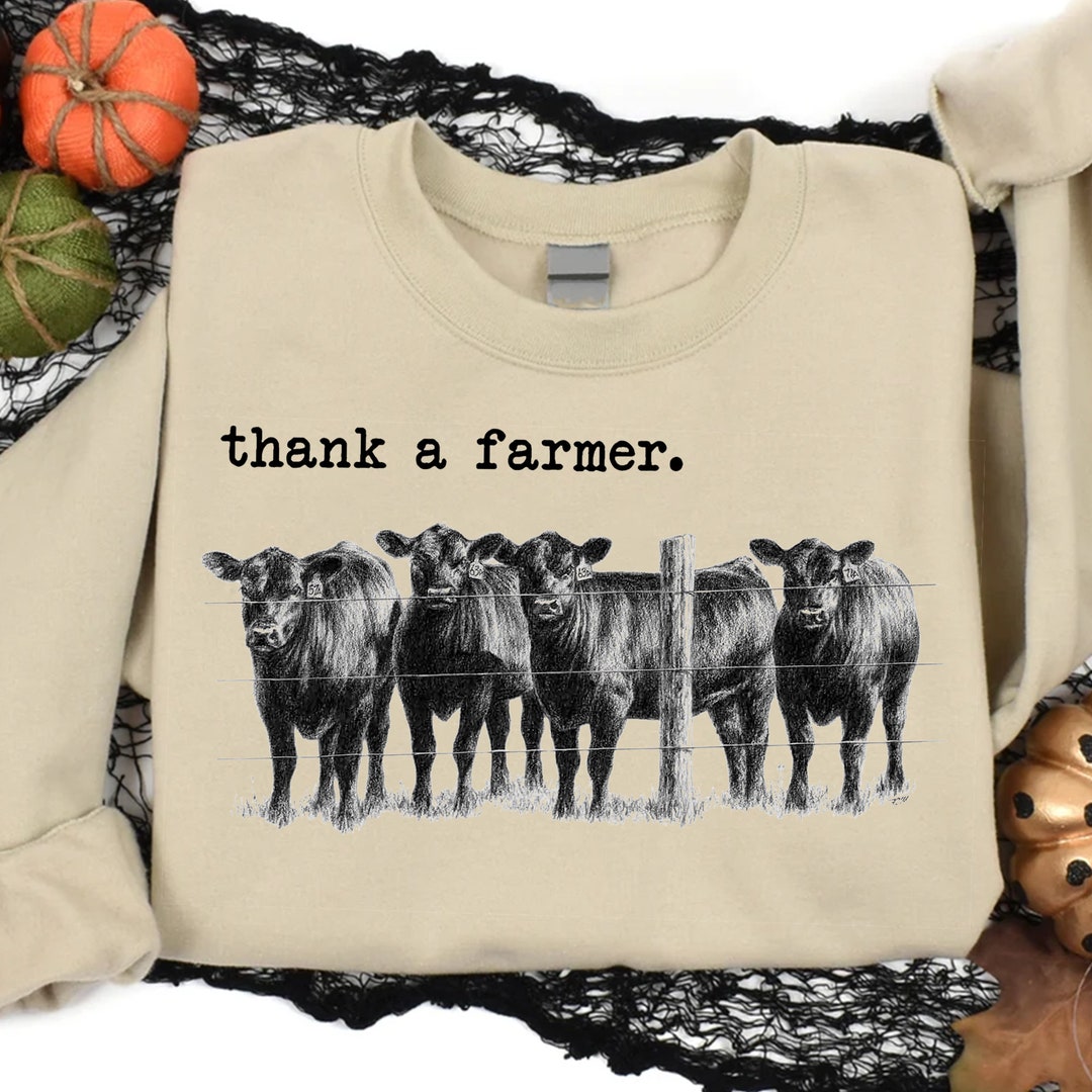 Thank a Farmer Shirt Love Farmers Shirt Cow Gifts Farm - Etsy