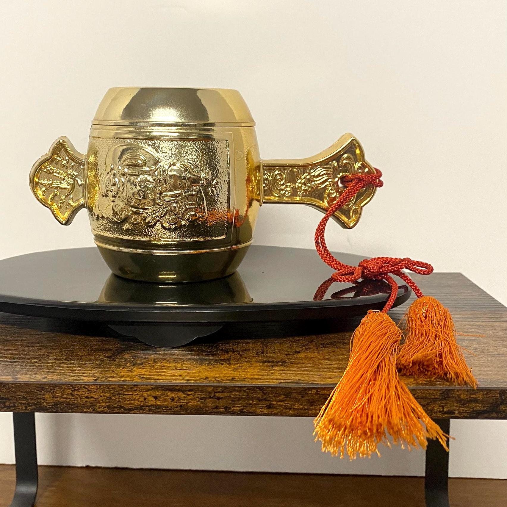 Vintage Japanese Lucky Gold Mallet Hammer: Gold Daikokuten, Seven