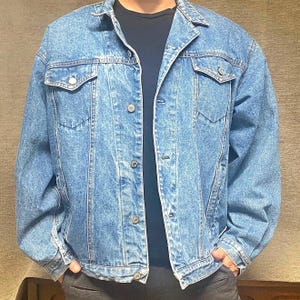 Vintage GAP Denim Jean Jacket: 80s Heavyweight Medium Wash, Men&#39;s