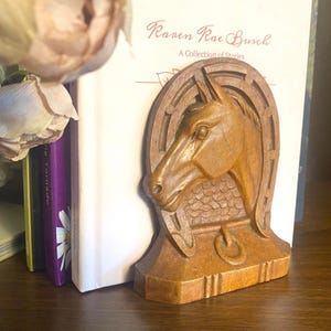 Burwood Horse head Bookends, Made in USA, vintage Western library decor