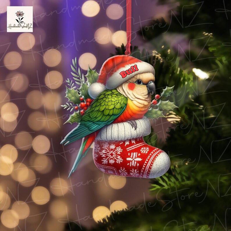 Personalized Pineapple Green Cheek Conure Ornament 2024 Custom Parrot