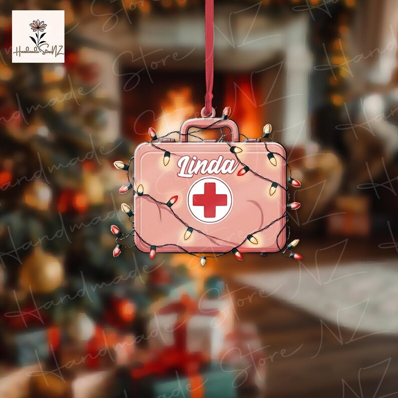 PERSONALIZED First Aid Kit Christmas Ornament, Xmas Tree Decor