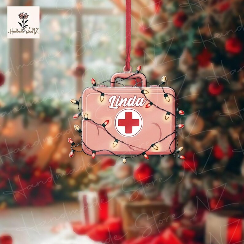 PERSONALIZED First Aid Kit Christmas Ornament, Xmas Tree Decor