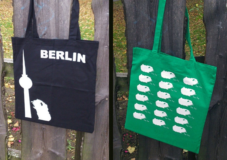 2 x Guinea pig tote bags