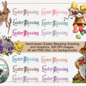 Vintage Ostergrüße, alte Mode Esater Grafiken, digitaler Download, Illustrationen, DIY Karten, Tags, Clipart, PNG Dateien, Kunsthandwerk