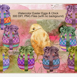 Huevos de Pascua de acuarela vintage, Huevos de moda antigua, Descarga digital, Prediseñadas de huevo, Gráficos de huevos de Pascua, Huevos ilustrados, Impresión y corte de bricolaje