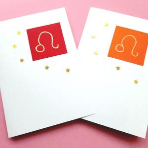 Tarjeta de felicitación de Leo/Leo del Zodíaco, tarjeta de felicitación de cumpleaños, invitación, tarjeta de felicitación para fiesta, tarjeta de boda