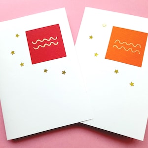 Tarjeta de felicitación de Acuario, tarjeta de felicitación de cumpleaños, invitación, tarjeta de felicitación para fiesta, tarjeta de boda
