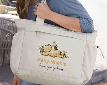 Personalised Baby Changing Bag, Custom Nappy Bear Bag for Mum, Hospital baby Bags with Name, Baby Shower Gift, Pram Bag- Baby Organisers