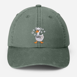 Silly Goose Embroidered Dad Hat, Funny Goose Vintage Baseball Cap, Cute Animal Lover Gifts, Goose Lover Gifts, Gift for Her, Silly Goose Cap