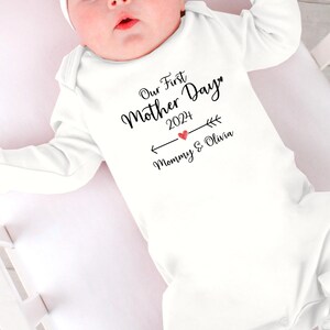 Personalised First Mother's Day Baby Bodysuit, 1st Mother's Day Gifts, Custom Name Babygrow, New Mom Baby Shower Gifts- New Born Baby Gifts