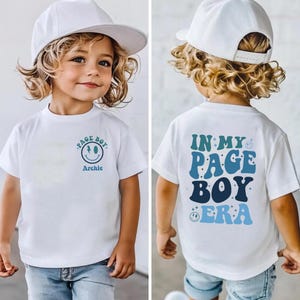 Personalised Page Boy T‑Shirt for Kids, Custom Ring Bearer Printed Tee, Wedding Party Shirt with Name, Pageboy Gift, Cute Page Boy Outfit