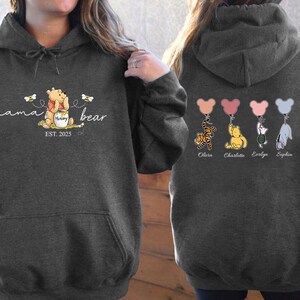 Mama Bear Hoodie, Custom Mothers Day Hoodies with Names on Back, Custom Momma Hoodie, New Mum Gift, Hoodie gift for Mum, Present for New Mom image 6