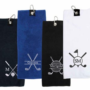 Asciugamani da golf ricamati personalizzati, asciugamani da golf con monogramma personalizzato, regalo per golfisti, regalo da golf personalizzato per papà, regali per gli amanti del golf
