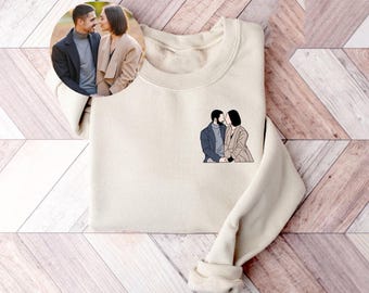 Custom Portrait from Photo Sweatshirt, Custom Portrait Family Jumper, Personalized Gift, Custom Gifts, Family Portrait, Father's Day Gifts
