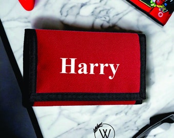 Portafogli Ripper personalizzati con nome per bambini, astuccio con cerniera personalizzato per bambini piccoli, portafoglio monogrammato per banconote, monete e carte, regali di compleanno per lui