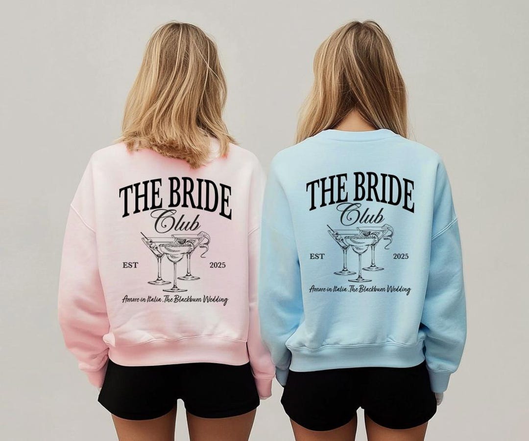 Personalised Bride Club Sweatshirt, Custom Hen Party Sweater With Name ...