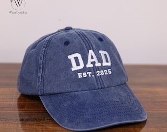 Gorra bordada personalizada para papá, gorra personalizada para el Día del Padre, gorra de béisbol vintage para papá, gorras para papá primerizo, regalos de cumpleaños para papá, regalos para revelar un bebé.