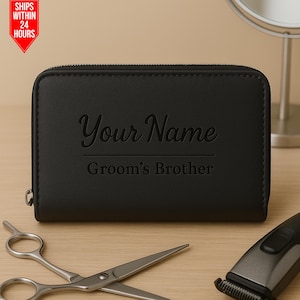 Borsa per forbici in pelle per parrucchiere personalizzata, borsa per forbici con monogramma inciso personalizzato, organizer per parrucchieri per forbici, regalo per barbiere