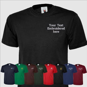 Custom Embroidered Shirts, Your TEXT / LOGO Embroidered Tee Tops, Personalised Text Logo T Shirts, Mothers day Gifts, Gift for Him and Her