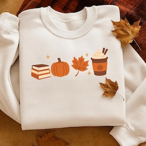 Cozy Season Fall Sweatshirt, Cute Autumn Graphic Printed Crewneck Tee, Trendy Cozy Pullover for Her, Fall Aesthetic Halloween Gift Sweater