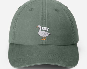 Embroidered Goose Vintage Cap, Funny Silly Goose Dad Hats, Goose Hat Embroidery, Trendy Baseball Outdoor Camping Caps, Goose Lover Gifts