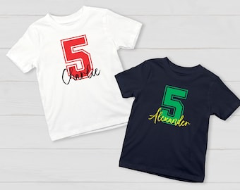 Personalised Birthday T-Shirt, Custom Name and Age Printed Shirts, Toddler to Teenager Party Outfit, Birthday Gift, Birthday Gifts from Dad