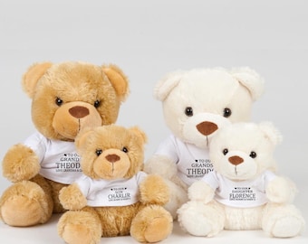 Oso de peluche personalizado, peluche con nombre personalizado para niños, regalo de papá, regalo de anuncio de nacimiento, regalos para el Día del Padre, regalos para bebés.