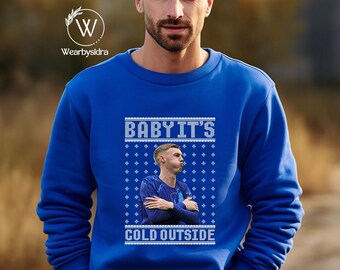 Baby Its Cold Outside Cole Palmer Sweater, Ugly Christmas Crewneck Sweatshirt, Palmer Cold Celebration Printed Jumpers, Blues Fans Xmas Gift
