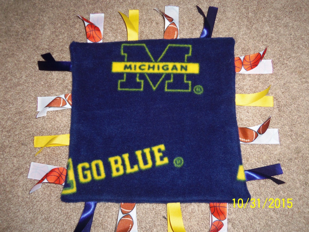 Homemade, Michigan Wolverines, Ribbon Blanket - Etsy