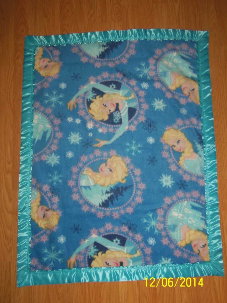 Homemade "Frozen's Elsa" fleece blanket image 1