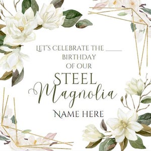 Stahl Magnolien Geburtstagseinladung