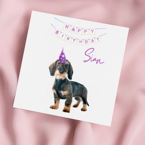 Birthday Card with Dachshund, Sausage Dog Greeting Card, Daxi Card, Special Birthday, Personalised Card