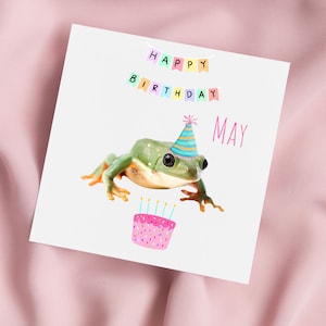 Birthday Card with Tree Frog, Frog Greeting Card, Frog Card, Special Birthday, Personalised Card