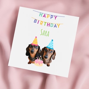 Personalised Dachshund Greeting Card – Cute Birthday Card for Animal Lovers