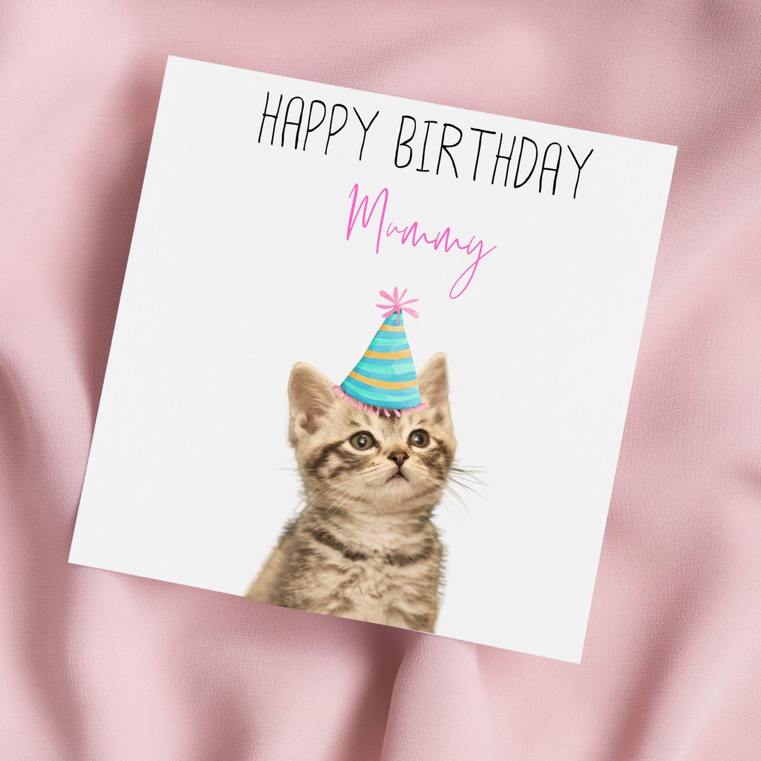 Cat Greeting Card Cat Birthday Card, Cute Cat Card, Special Birthday ...