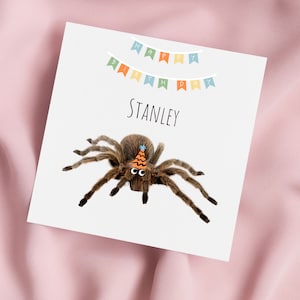 Birthday Card with Spider, Terantula Greeting Card, Spider Card, Special Birthday, Personalised Card